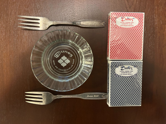 Dunes Hotel and Country Club | Ash Tray, Playing Cards, and... Forks?